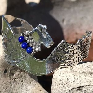 Diana Kim England Egyptian Cuff Lapis Bracelet